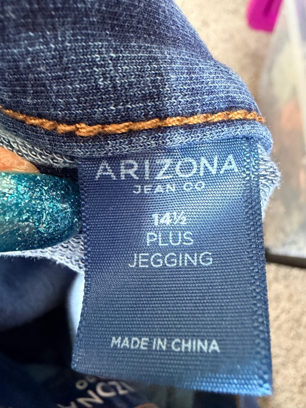 Arizona jean co-Rise Blue Jeans size 14/16 - Picture 4 of 4